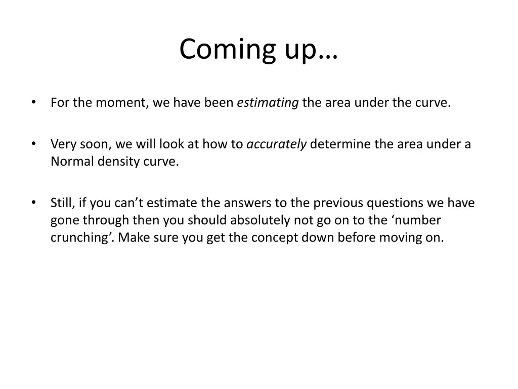 coming up