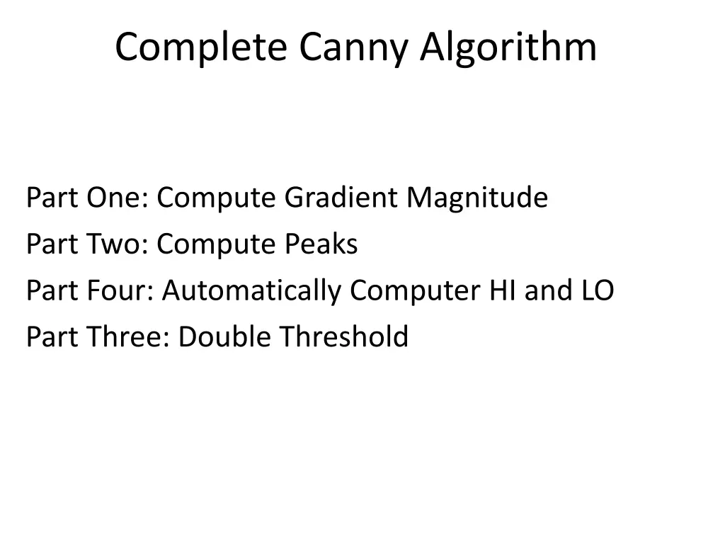 complete canny algorithm