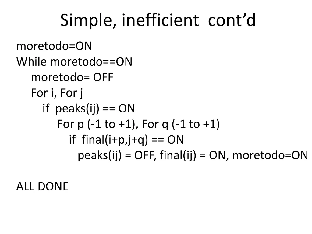 simple inefficient cont d