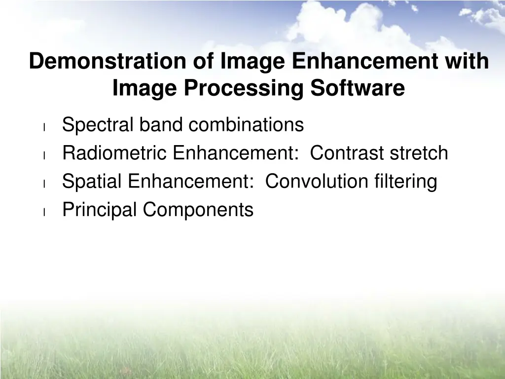 demonstration of image enhancement with image