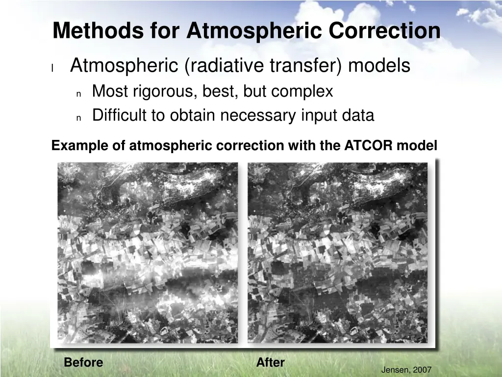 methods for atmospheric correction