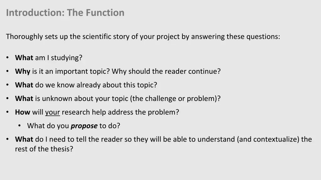 introduction the function