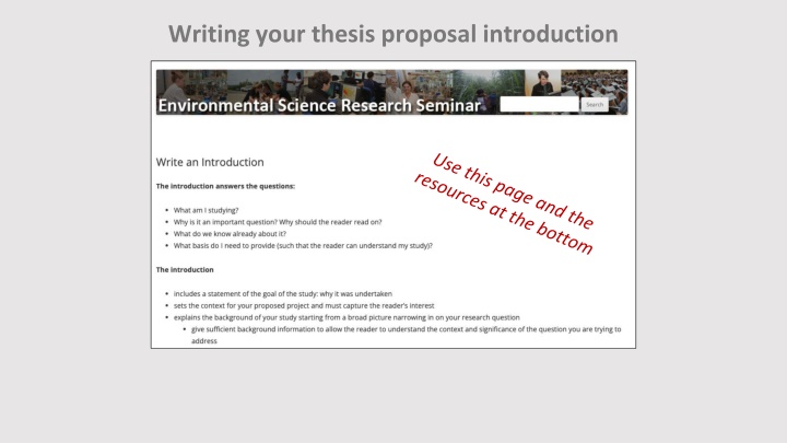 writing your thesis proposal introduction