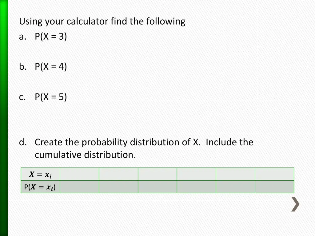 using your calculator find the following a p x 3