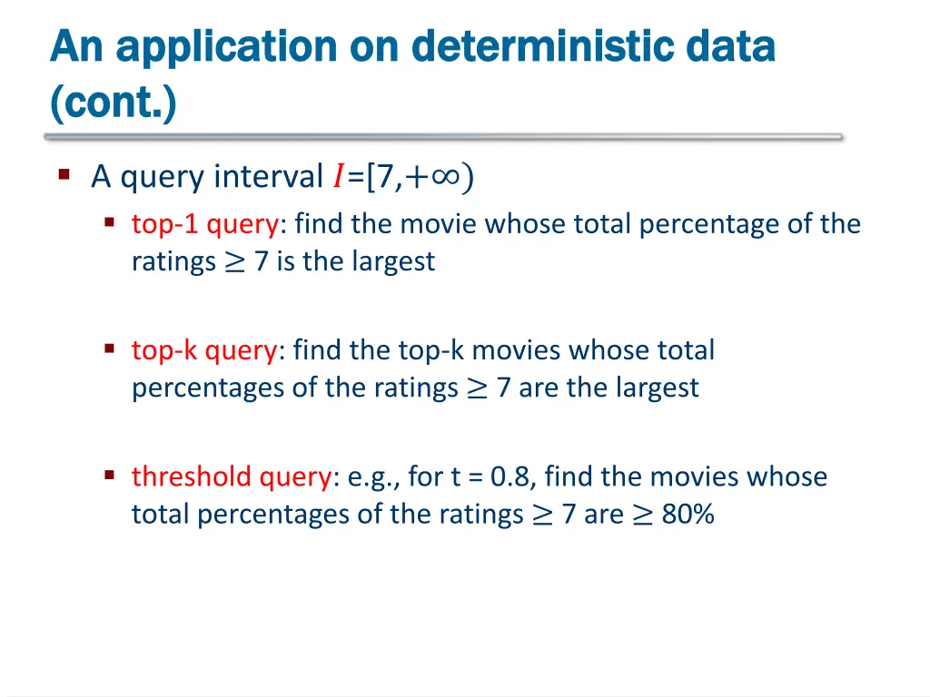 an application on deterministic data 2