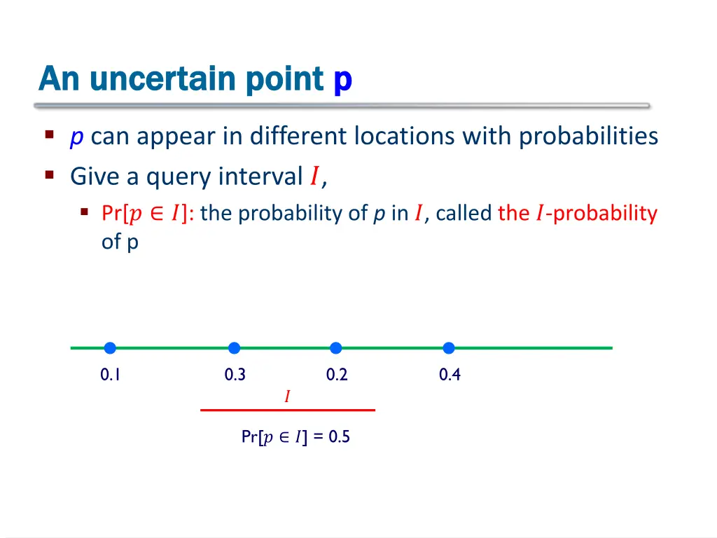 an uncertain point an uncertain point p p