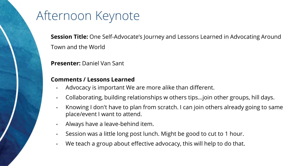 afternoon keynote
