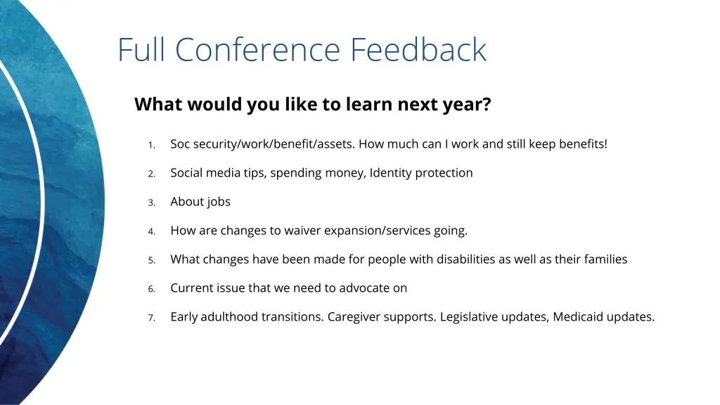 full conference feedback 2