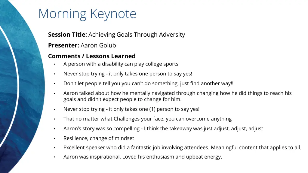 morning keynote