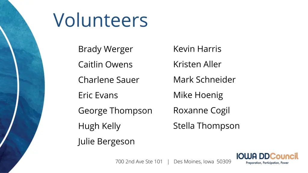volunteers