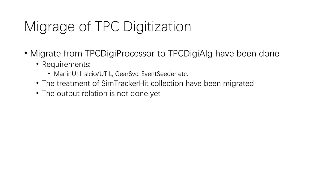 migrage of tpc digitization