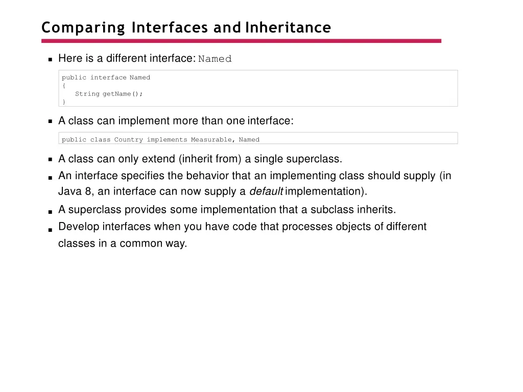 comparing interfaces and inheritance