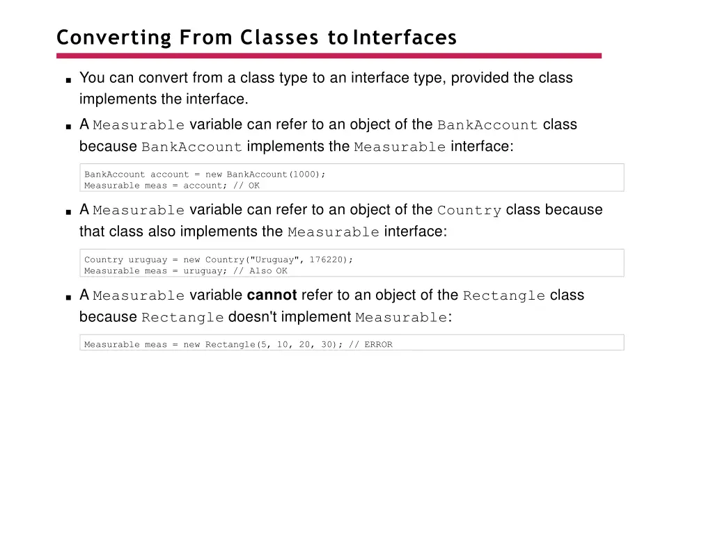 converting from classes to interfaces