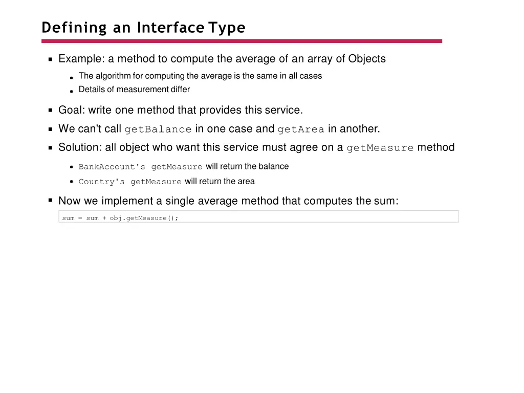 defining an interface type