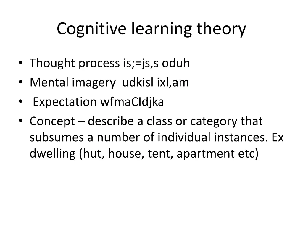 cognitive learning theory