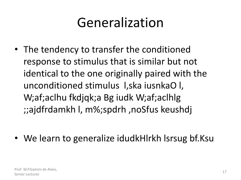 generalization
