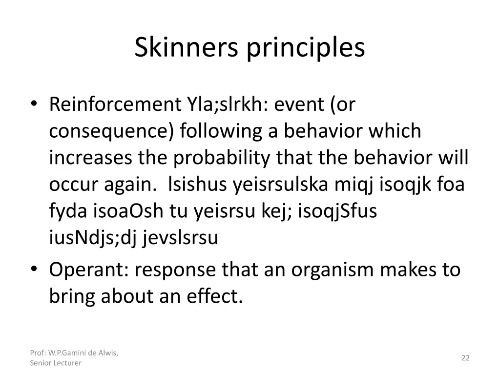 skinners principles