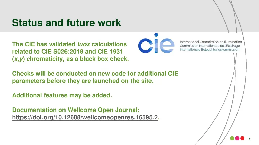 status and future work