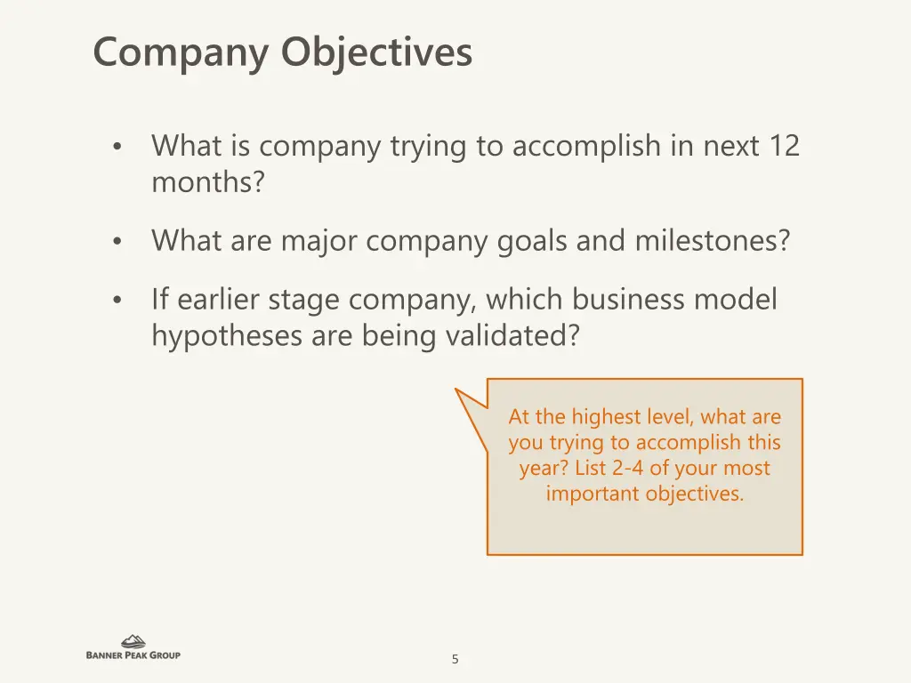 company objectives