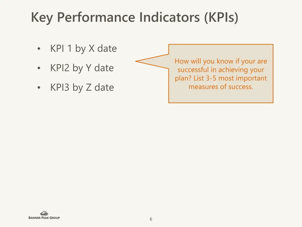 key performance indicators kpis