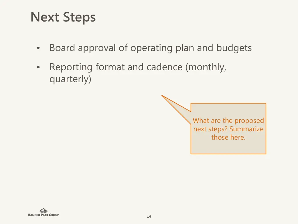 next steps