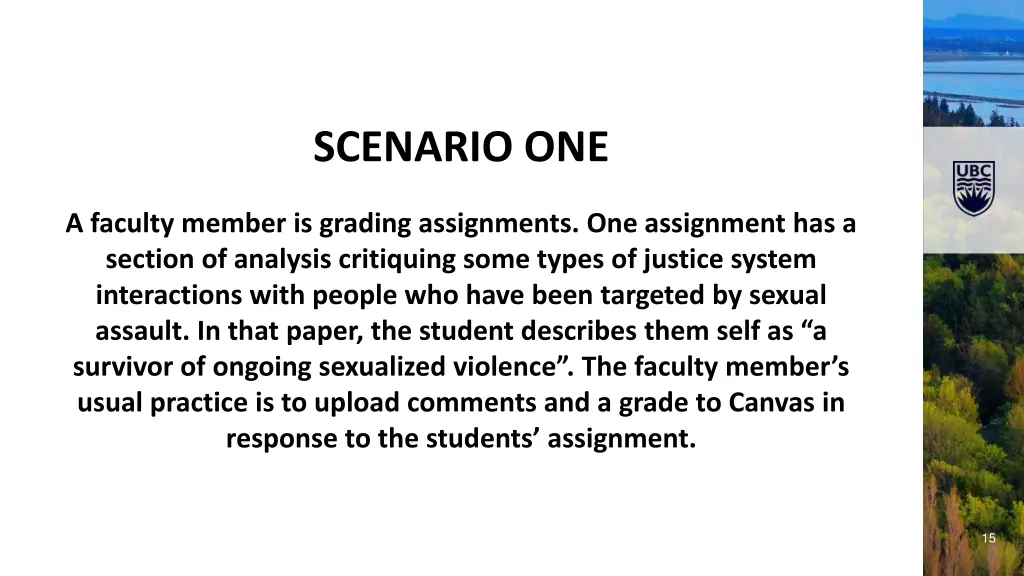 scenario one