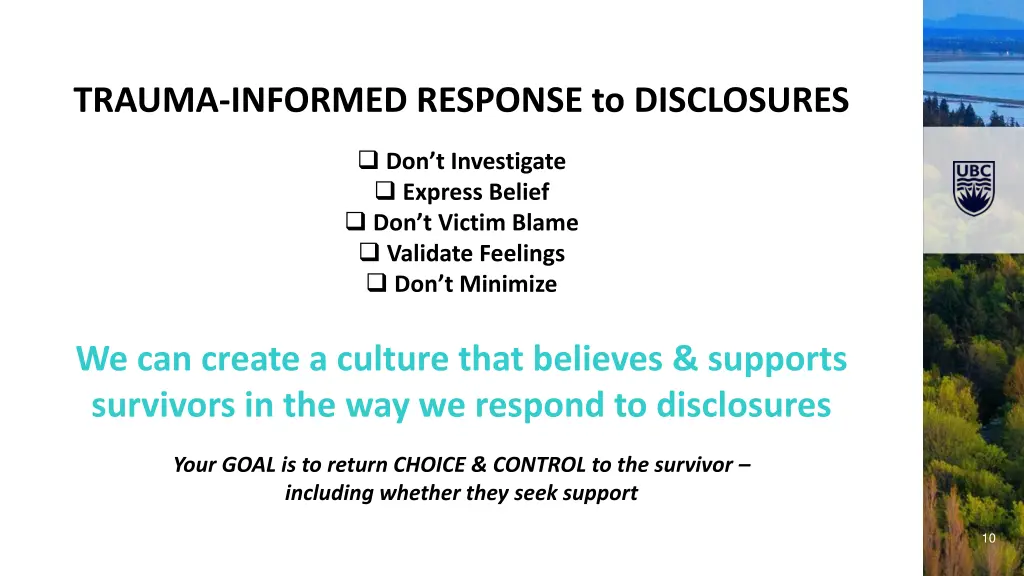 trauma informed response to disclosures 1