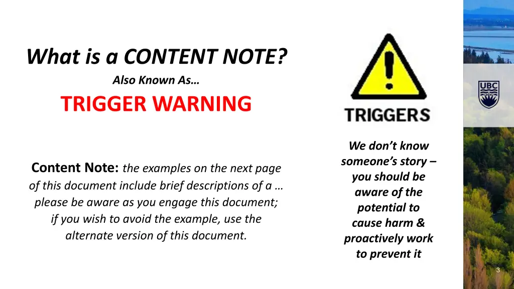 what is a content note also known as trigger