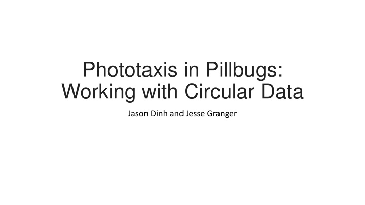 phototaxis in pillbugs working with circular data