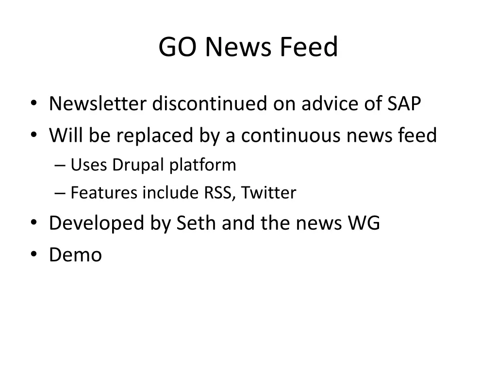 go news feed