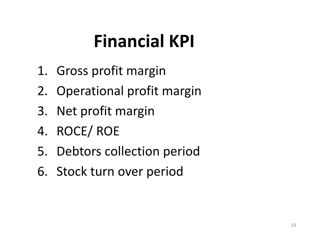 financial kpi