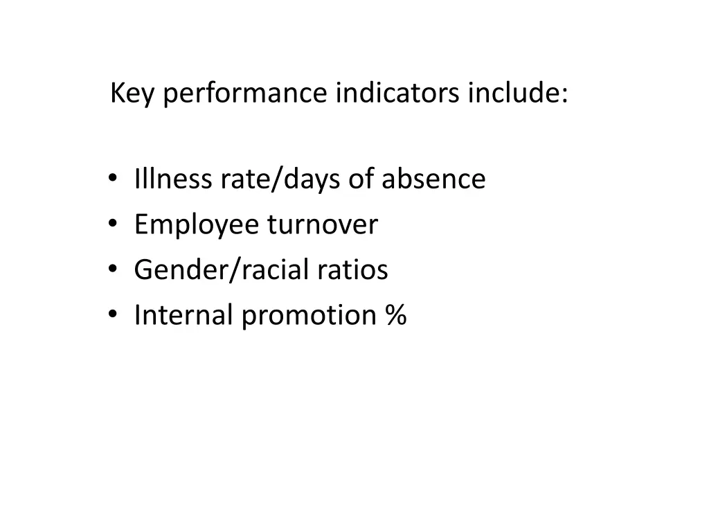 key performance indicators include