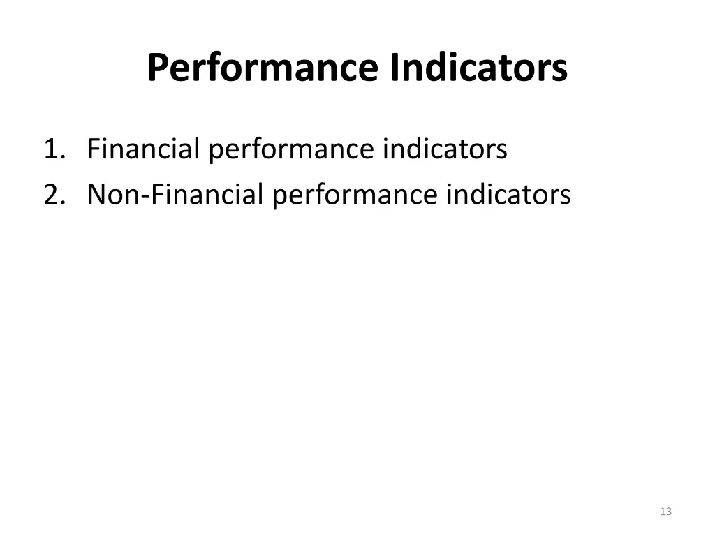 performance indicators