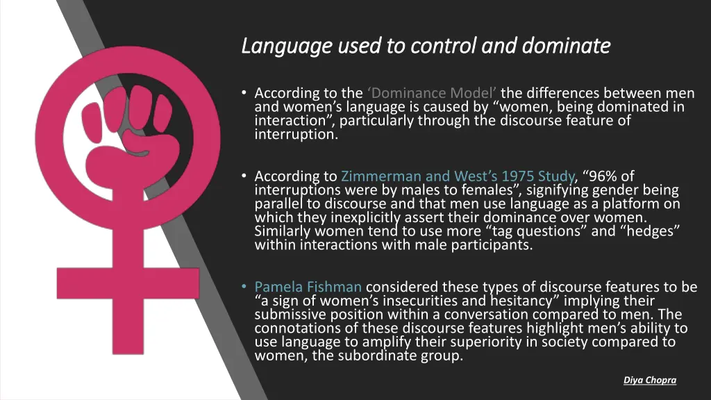 language used to control and dominate language