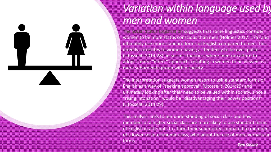 variation within language used by variation