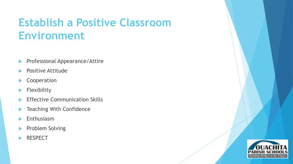 establish a positive classroom environment