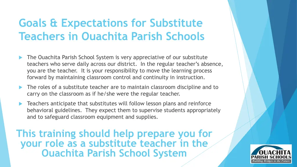 goals expectations for substitute teachers