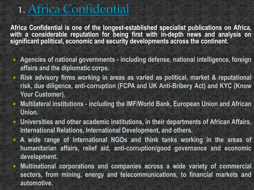 1 africa confidential
