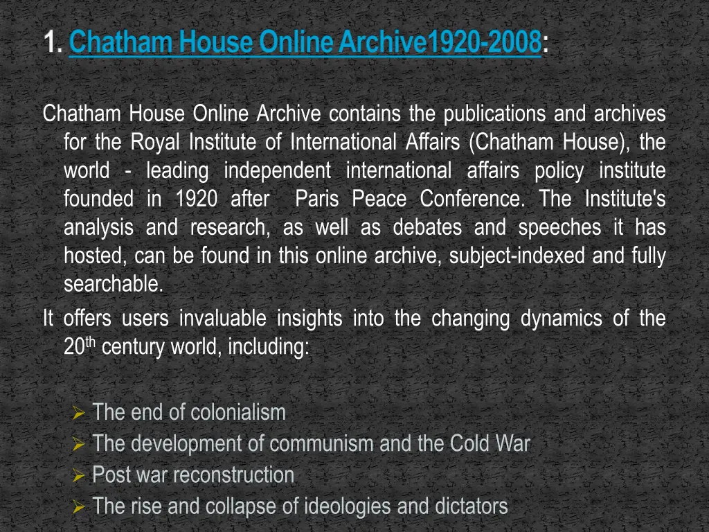 1 chatham house online archive1920 2008