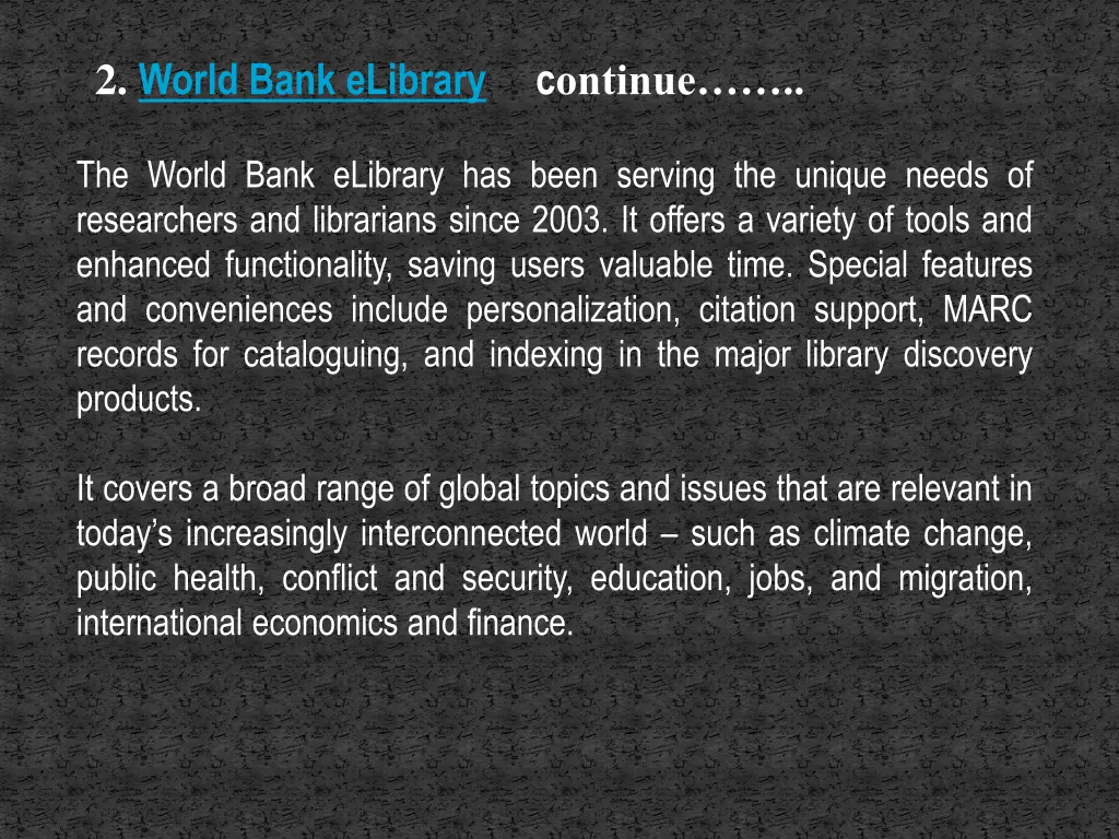 2 world bank elibrary c ontinue