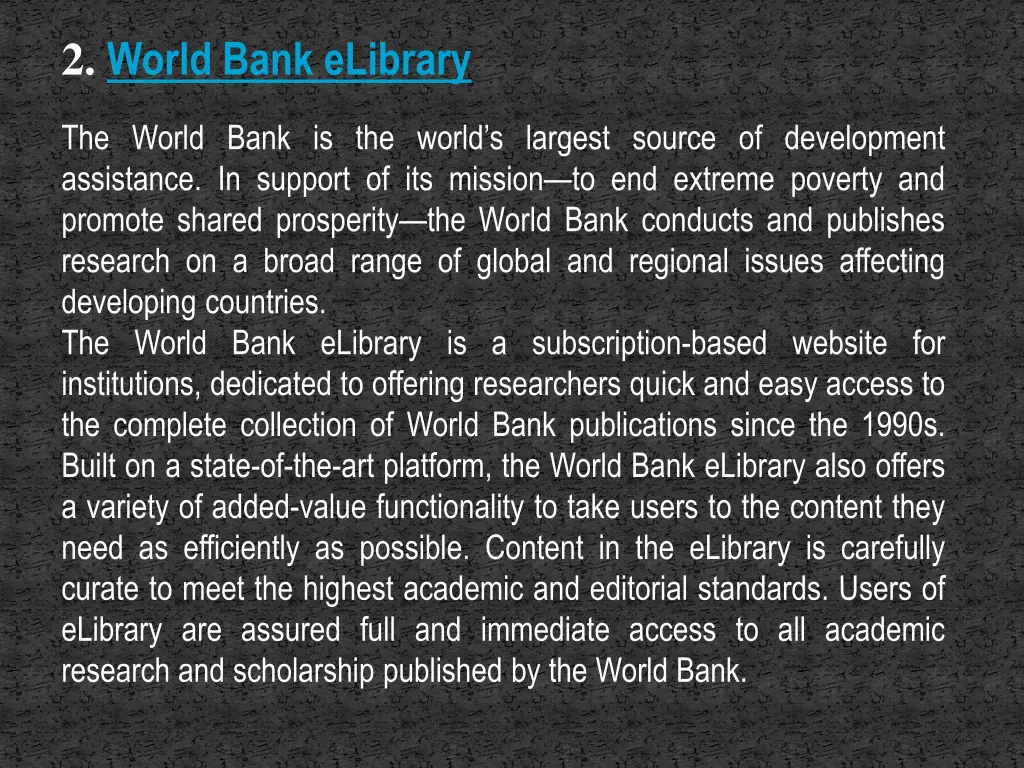 2 world bank elibrary the world bank is the world
