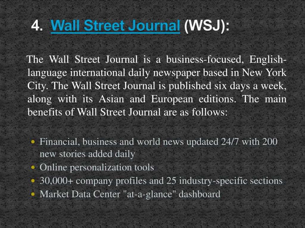 4 wall street journal wsj