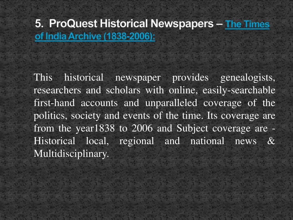 5 proquest historical newspapers the times