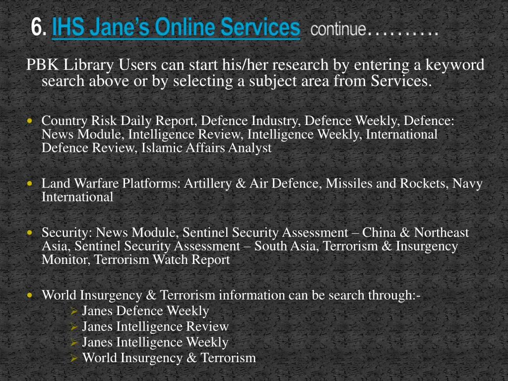 6 ihs jane s online services continue