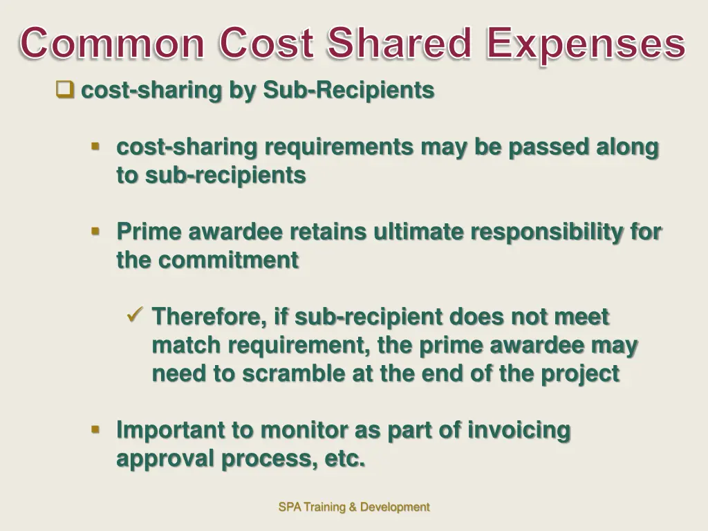common cost shared expenses 1