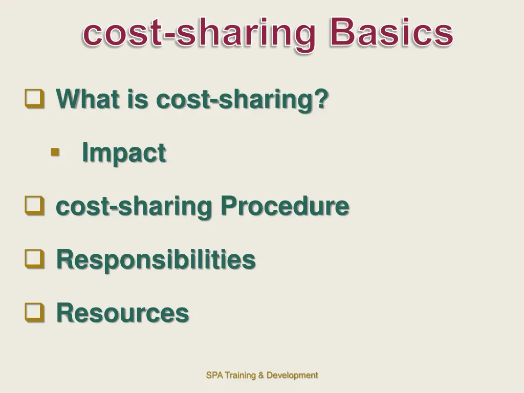 cost sharing basics