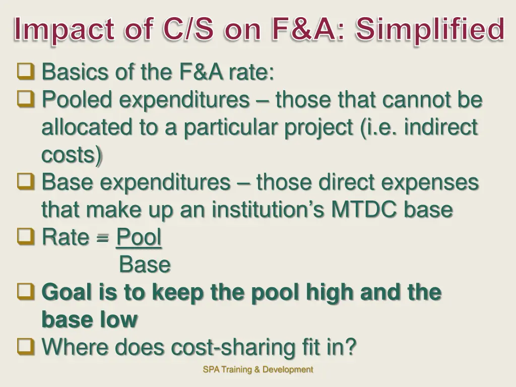 impact of c s on f a simplified basics