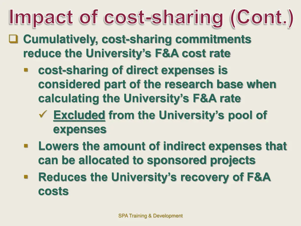 impact of cost sharing cont cumulatively cost