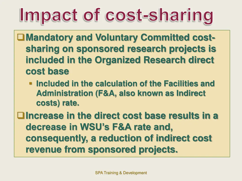 impact of cost sharing