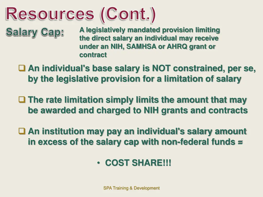 resources cont a legislatively mandated provision
